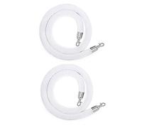 GLMGBP Lot de 2 Cordes de Guidage en Velours de 2 m pour la Gestion des foules - Blanc, Noir, Violet, Bleu, Rouge - Barrières de sécurité avec Crochets argentés pour Usage Commercial, théâtre, banq