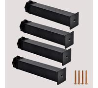GLMGBP Lot de 4 Pieds de lit réglables, Pieds de Meuble réglables pour Cadre de canapé-lit, pièces de Rechange (réglables de 15 à 17 cm, Noir)