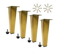 GLMGBP Lot de 4 Pieds de Meuble réglables en Acier Inoxydable, Pieds de Rechange Robustes pour Armoire, Cuisine, canapé, Chaise de Bureau, Ottoman (11 cm, doré)