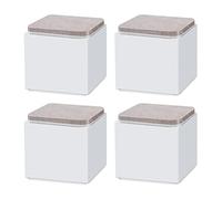 GLMGBP Lot de 4 Pieds de rehausseurs de Meubles carrés en Acier Carbone, Auto-adhésifs, pour canapé, Meuble TV, lit, Chaise, supporte Une Charge de 9 000 kg (60 x 60 x 52 mm, Blanc)