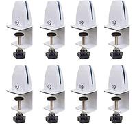 GLMGBP Lot de 8 Pinces de séparation de Bureau en Alliage d'aluminium, Fixations pour écrans en plexiglas réglables avec vis (Blanc)