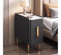 GLMGBP Table d'appoint étroite, Table de Chevet Minimaliste Moderne, Table de Chevet Fine, casier de Chevet, Tables d'appoint Multifonctions en Ardoise avec Armoire de Rangement à Double tiroir pou