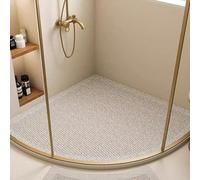 GLMGBP Tapis de Douche d'angle avec Trous de Drainage, Tapis de Bain incurvé en luffa en PVC, antidérapant, Anti-moisissure, Tapis de Douche antidérapant pour Douche intérieure, C, 70 x 70 cm (28 x
