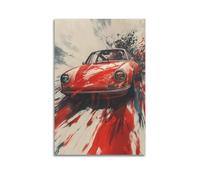 GLMHOK Poster de voiture de sport classique rouge 911 901 - Œuvre d'art vintage originale sur toile - 30 x 45 cm