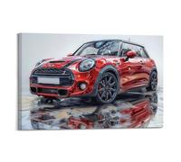 GLMHOK Poster de voiture de sport vintage pour Mini Cooper JCW Street Racing Car Oeuvre d'art décorative sur toile Poster 40 x 60 cm
