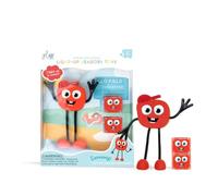 Glo Pals Figurines de bain avec cubes lumineux, figurines lumineuses pour une expérience sensorielle unique et un temps de bain magique (Sammy rouge)