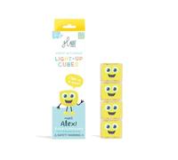 Glo Pals Lot de 4 cubes lumineux pour une expérience sensorielle unique et un spectacle de lumière magique pour une expérience de bain inoubliable (Alex jaune)