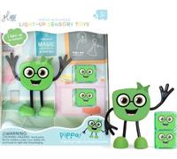 Glo Pals - Pippa Figurine de Bain Cube à capteur d'eau, Brille dans l'eau | Jouet de Bain | Vert | 2 dés, 1 Personnage