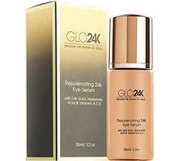 GLO24K Sérum pour les yeux avec or 24k, formule anti-âge avec vitamines et acide hyaluronique
