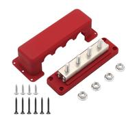Gloaso Bornier 12V-48V cc Bus Bar 600A barre de bus en cuivre Heavy Duty, Busbar 4X M10 boulon terminal panneau de distribution batterie boîte de bus pour solaires voiture motorhome marine, rouge