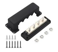 Gloaso Bornier 12V-48V cc Bus Bar 600A barre de bus en cuivre Heavy Duty, Busbar 4X M10 boulon terminal panneau de distribution batterie boîte de bus pour solaires voiture motorhome marine, noir