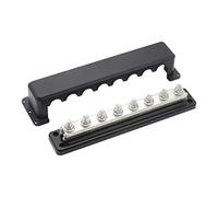 Gloaso Bornier 12V-48V cc Bus Bar 600A barre de bus en cuivre Heavy Duty, grand Busbar 8X M10 boulon terminal panneau de distribution 600 Amp batterie boîte de bus avec couvercle, noir