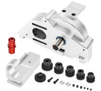 GLOBACT Support de moteur en aluminium avec ensemble de pantoufles en acier 57T et pignons 15T 17T 20T pour ARRMA Granite Senton Vorteks 1/8 Typhon Infraction Pièces de mise à niveau de remplacement