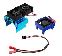 GLOBACT VXL-3s ESC Ventilateur de refroidissement et moteur double ventilateur de refroidissement pour Traxxas Slash 4x4 Stampede 4x4 Rustler 4x4 Remplace Traxxas 3340 Velineon VXL-3S Bleu