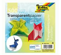 Global Art Folia 825 feuiilles de Papier Transparent à Plier 42 g/m2, 500 Feuilles triées en 10 Couleurs, 15 x 15 cm