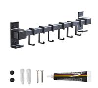 Global-Daily Support mural pour ustensiles de cuisine avec 5 crochets pour accrocher des tasses, tasses, casseroles, poêles, ciseaux (40 cm)