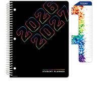 Global Datebooks Planificateur scolaire 2026-2027 pour collège et lycée, 21,6 x 27,9 cm, planificateur académique daté hebdomadaire et mensuel avec règle/marque-page et autocollants, idéal pour les