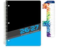 Global Datebooks Planificateur scolaire 2026-2027 pour collège et lycée, 21,6 x 27,9 cm, planificateur académique daté hebdomadaire et mensuel avec règle/marque-page et autocollants, pour devoirs