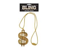 Global Fashion DOLLARS MÉDAILLON BLING ALI G PROXÉNÈTE GANGSTER RAPPEUR DÉGUISEMENT ACCESSOIRE - Or Dollars Médaillon