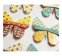 10 Autocollants 3D - Papillons - Origami Multicolore