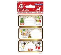 Global Gift 12 autocollants de Noël - Bonhommes de neige