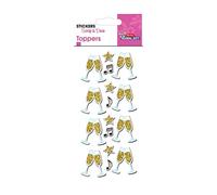 Global Gift 16 Autocollants 3D - Champagne - Paillettes