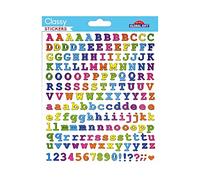 Global Gift 170 Autocollants - Alphabet et Chiffres - Arc-en-Ciel - Dorures