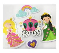 Global Gift 30 Autocollants - Mousse EVA - Princesses - Paillettes