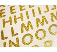 Global Gift 66 Autocollants - Alphabet - Paillettes dorées
