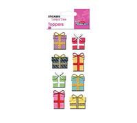 Global Gift 8 Autocollants 3D - Cadeaux - Paillettes