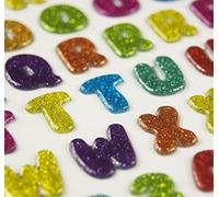Global Gift 88 Autocollants 3D - Alphabet - Couleurs - Paillettes