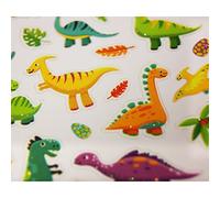 Global Gift Autocollants - Drôles de Dinosaures - Paillettes - 1,8 cm