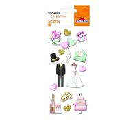 Global Gift - Autocollants en relief Mariage Parfait - Dorures et paillettes - Multicolore