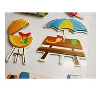 Autocollants en relief à paillettes - Camping Multicolore G