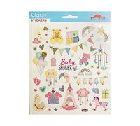 Global Gift Autocollants - Naissance Fille - Paillettes
