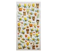 Global Gift Autocollants réutilisables - Relief 3D - Abeilles - Paillettes dorées