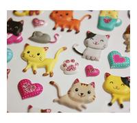 Global Gift Autocollants réutilisables - Relief 3D - Chatons Mignons - Paillettes