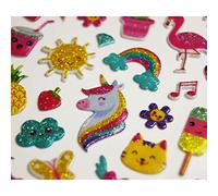 Global Gift Autocollants réutilisables Relief 3D Été Paillettes