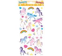 Global Gift Autocollants réutilisables - Relief 3D - Licornes - Paillettes