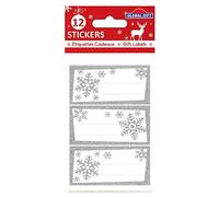 Global Gift Lot de 12 flocons de neige argentés à paillettes