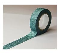 Global Gift Masking Tape - Bleu Turquoise - Paillettes - Repositionnable - 15 mm x 10 m