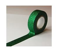 Global Gift Masking Tape - Vert foncé - Paillettes - Repositionnable - 15 mm x 10 m