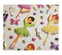 Global Gift Scène à décorer pour Enfants - Cours de Danse - Stickers Puffies
