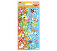 Global Gift Scène à décorer pour Enfants - La Faune et la Flore - Stickers Puffies