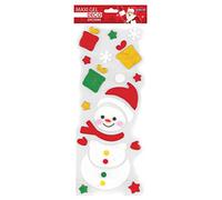 Global Gift Stickers Gel Noël pour fenêtres - Bonhomme de Neige Joyeux