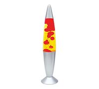 Global Gizmos 48850 - Lampe à lave de 40,6 cm rouge et jaune / Base argentée / Nostalgie rétro / Lumière d'ambiance relaxante / Éclairage décoratif
