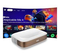 [Global Google TV] Projecteur Intelligent Mini UST Triple Laser WUPRO Cinema G3, 600 Lumens ANSI, Mise au Point Automatique 1080P pour Cinéma Maison, Extérieur (White)