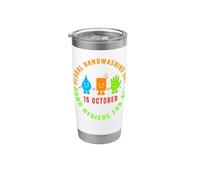 Global Handwash Day T-shirt Motif World Washing Day Gobelet isotherme en acier inoxydable double paroi