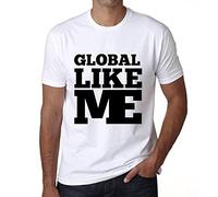 Global Like Me T-shirt à manches courtes écologique pour homme, blanc, Taille L