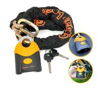 Global-Lock Cadenas moto antivol chaîne avec cadenas, haute sécurité, acier trempé ø13, double fermeture, serrure anti-crochetage anti-perçage, pour ancrage garage moto vélo électrique (120 cm)